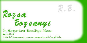 rozsa bozsanyi business card